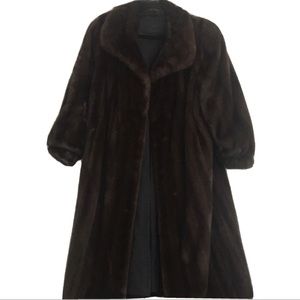 Real 1970s full length brown real mink fur coat NYC long authenticity appraisal